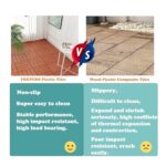 Frepers Interlocking Patio Deck Tiles, Waterproof and Non-Slip, Easy to Clean and Maintain. Ideal Use for Garden/Walkway/Balcony/Yard/Porch Decor, Home Décor, Plastic Material.(Brown 9pcs) - Image 5