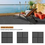 Goovilla Plastic Interlocking Deck Tiles, 9 Pack , 12"x12" Waterproof Outdoor Flooring All Weather Use, Patio Floor Decking Tiles for Porch Poolside Balcony Backyard, Dark Grey - Image 6