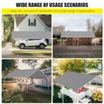 DWALE 10 x 20 Ft Carport,Replacement Canopy Cover Garage Top Tent Shelter Tarp,Grey with 48 Ball Bungee Cords Waterproof & UV Protected (Only Tarp Cover, Frame Not Include) - Image 7