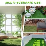 Artificial Grass Tiles Interlocking Turf Squares Deck 27 Pack -12"x12" Indoor Outdoor Faux Grass Rug with Drainage Holes-Fake Grass Tiles Self-draining for Garden Lawn Landscape Balcony Decoration - Image 7