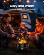 Ciays Large Propane Fire Pit 24 Inch, Gas Fire Pit with Grill Grate, Folding Legs, Hose Hooks, Propane Tank Holder, Cover & Carry Strap, CSA Certified Portable Outdoor Fire Pit for Camping, 58,000 BTU - Image 2