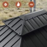 PURPLE LEAF 10' X 12' Permanent Hardtop Gazebo Aluminum Gazebo with Galvanized Steel Double Roof for Patio Lawn and Garden, Curtains and Netting Included, Grey - Image 8