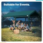 ADVANCE OUTDOOR Adjustable 10x20 ft Heavy Duty Carport Car Canopy Garage Boat Shelter Party Tent, Adjustable Height from 9.5 ft to 11 ft, Green - Image 7