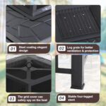 FDW Multifunctional Outdoor Fire Pit 32 Inch Table Metal Firepit Stove Backyard with Waterproof Cover for Patio Garden Fireplace, Camping, Outdoor Heating, Bonfire and Picnic - Image 5