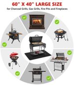 Protebox 60 x 40 inch Under Grill Mats for Outdoor Grill, Double-Sided Fireproof Deck and Patio Protector Mat, Waterproof Oil-Proof BBQ Floor Pad Indoor Fire Pit Fireplace Mat - Image 5