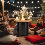 lovamsal 30 Inch Round Propane Fire Pit,50,000 BTU Iron Gas Firepit with Ignition Systems,w/Lid,Glass Stones,Outdoor Fire Table for Outside Patio,Deck-Black - Image 2