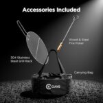 Ciays Smokeless Firepit, 21 Inch Fire Pit for Outside with Patented Technology, Large Fire Pit for Patio with Steel Grill Rack, Fire Poker, and Bag, Easy Setup and Storage, Wood Burning - Image 7