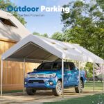 Quictent 10x20 ft Heavy Duty Carport Galvanized Car Tent Outdoor Canopy Boat Shelter with Reinforced Structure - White - Image 8