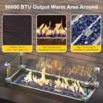 Fire Pit Table 42 Inch Outdoor Propane Gas Fire Pit for Outside 50,000 BTU Auto-Ignition Gas Firepit Outdoor Rattan Table - Image 2