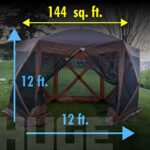 Backyard Expressions 12' x 12' Pop Up 6 Sided Portable Hub Gazebo Screen Canopy Tent with Ground Stakes & Carry Bag - Image 3