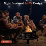 Verdelxue 35 Inch Octagonal Fire Pit with Cooking Grill,Outdoor Wood Burning Fire Pit for Camping Outside Picnic Bonfire,Heavy Duty Firepit for Backyard Garden Patio - Image 5