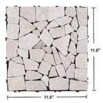 PURE ERA Natural Real Stone Interlocking Floor Deck Tiles Indoor Outdoor Use 12"x12" (4Pcs, 4 sq. Ft, Sliced Tan)- Great Upgrade to Patio Backyard Pathway - Image 6
