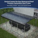 Xilingol Metal Carport, Heavy Duty Carport Canopy with Galvanized Steel Frame and Roof, Outdoor Storage Shed, Car Tent Garage Shelter for Pickup, Truck, Boat and Tractor, Grey (12x20 FT) - Image 2