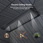 PURPLE LEAF 10' X 12' Gazebo Outdoor Aluminum Gazebo with Heavy Duty Galvanized Steel Double Roof for Patio Backyard Deck, Netting and Curtains Included, Grey - Image 8