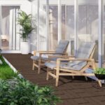 SHPAI Plastic Interlocking Deck Tiles, 9 Pack, 12"x12" Patio Decking Tiles Not-Slip All Weather Use, PVC Waterproof Outdoor Flooring Pavers for Backyard, Poolside, Porch, Balcony,Brown - Image 2