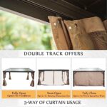 Domi 12x14FT Lean to Gazebo, Hardtop Wall Mounted Gazebo with Sloping Galvanized Steel Roof, Wall Pergola with Aluminum Frame, Curtains and Netting, for Patio, Deck, Garden, Backyard - Image 6