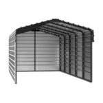 Arrow 3-Sided 10x29x7 Galvanized Steel Carport Kit - Eggshell (CPH102907ECL3)