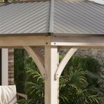 YMGSCC 11' x 11' Outdoor Barbecue Gazebo Awning with bar Metal Acrylic Combination roof, Solid Wood Frame Gazebo - Image 5