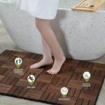 VICTORY RELAX Acacia Wood Flooring Interlocking Deck Tiles for Patio Decor 9 Pcs 12 Slats VR Brown - Waterproof Indoor & Outdoor Decor - Balcony Garden Decking Tile (12.2 * 12.2 * 0.7 inches) - Image 4