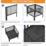 YSEJOMP 16 x 16 Inches Square Fire Pit/Bonfire Pit - Perfect for Garden Family Parties & Camping - Durable and Portable Design for Outdoor Enjoyment,Four-Sided Hollow and Breathable,Black - Image 6