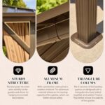 YOLENY 10' x 12' Hardtop Gazebo, Metal Gazebo with Aluminum Frame, Double Galvanized Steel Roof, Curtains and Netting Included, Pergolas for Patios, Garden, Parties, Lawns - Image 5