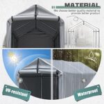 Flamaker Storage Shed 6' x 3' Metal Frame Outdoor Waterproof Carport Shelter with Rollup & Zipper Door Garage Tent for Bike, Motorcycle, Firewood - Image 4