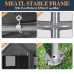 Shintenchi Carport 12' x 20' Heavy Duty Portable Garage, Carport Canopy with Side-Opening Door & Roll-Up Windows, Car Canopy for Truck,Car,Boat,Grey - Image 4