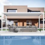 Kozyard Outdoor Louvered Pergola 12ft x 16ft Pergola Sun Shade All-Weather Aluminum Packing Shelter with Drainage System and Adjustable Roof Waterproof for Outdoor Poolside Deck Patio Garden Yard