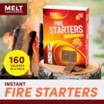 Melt Candle Company Fire Starter Squares, 160 Pieces - Fire Starters Kit for Campfires, Grill, Outdoor Fire Pit, Fireplace, BBQ - Water Resistant & Odorless - Camping Accessories - Image 3