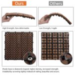 Yaheetech 12 x 12'' Patio Deck Tiles Interlocking Wood Floor Tiles Indoor & Outdoor for Patio Garden Deck Poolside Pack of 11 Tiles Brown - Image 8