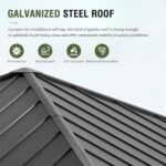 UDPATIO 10' x 10' Hardtop Gazebo, Metal Gazebo with Galvanized Steel Roof, Outdoor Permanent Pavilion with Netting for Patio, Backyard, Deck and Lawns - Image 2