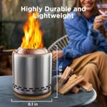 OGERY Stove Tabletop Fire Pit with Stand 7.9 x 6.1 in, Smokeless Firepit Camping Outdoor Table Top Firepit for Urban & Suburbs with Portable Travel Bag, Fueled by Pellets or Wood, Stainless Steel - Image 6