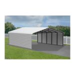 Arrow 2-Sided 20x24x9 Galvanized Steel Carport Kit - Eggshell (CPH202409ECL2) - Image 3