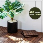 VICTORY RELAX Acacia Wood Flooring Interlocking Deck Tiles for Patio Decor 9 Pcs 6 Slats VR Brown - Waterproof Indoor & Outdoor Decor - Balcony Garden Decking Tile (12.24 * 12.24 * 0.75 inches) - Image 8