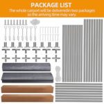 13x20FT Portable Garage, 13'x20' Carport Heavy Duty, Galvanized Frame & 180 g PE Waterproof Canopy, with 4 Doors (Included 2 Side Doors), and 4 Windows, for Pickup Truck, and Boat - Image 7