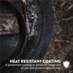 Gas One 22 in Outdoor– Wood Burning Fire Pit with Mesh Lid and Fire Picker – Durable Alloy Steel Fire Pits for Outside – Small Fire Pit for Backyard, Porch, Deck, Camping, BBQ - Image 5