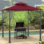 ABCCANOPY 8x5 Grill Gazebo - Outdoor BBQ Canopy Shelter with Led Light for Patio Backyard Grilling (Burgundy) - Image 7