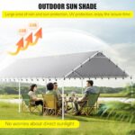 DWALE 10 x 20 Ft Carport,Replacement Canopy Cover Garage Top Tent Shelter Tarp,Grey with 48 Ball Bungee Cords Waterproof & UV Protected (Only Tarp Cover, Frame Not Include) - Image 6