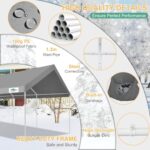 COBIZI 12x20ft Carport Heavy Duty, Portable Garage with Removable Sidewalls (Machine Washable), Ventilated Windows & Built-in Sandbags, Car Canopy for Truck, Boat, SUV, Waterproof, Gray - Image 4