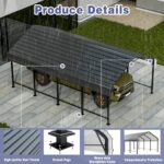 JY QAQA 12 x 20 ft Metal Carport, Heavy Duty Carport Canopy with Galvanized Steel Roof, Outdoor Car Tent Metal Garage Shelter for Car, SUV, Trucks and Boats - Image 5