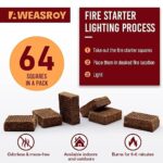 Fire Starter Squares 64 - Fire Starters for Fireplace,Chimney,BBQ Grill,Camping Fire,Wood Stove - Water Resistant and Safe Odourless - Camping Accessories - Image 2