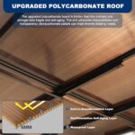 10 x 14 FT Gazebo for Patio, Large Wall-Mounted Hardtop Lean-to Gazebo Sunroom Canopy Outdoor Pergola with Roof, Heavy Duty Patio Awnings for Decks, Backyard, Waterproof, Easy Assemble,Grey - Image 6