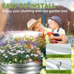 4FT Diameter Camp Fire Ring Pit, Large Round Galvanized Steel Fire Pit, Heavy Duty Steel Fire Pit Silver for Backyard, Camping, Bonfire (4x4x1FT) - Image 7