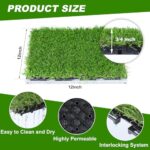 Artificial Grass Tiles Interlocking Turf Squares Deck 27 Pack -12"x12" Indoor Outdoor Faux Grass Rug with Drainage Holes-Fake Grass Tiles Self-draining for Garden Lawn Landscape Balcony Decoration - Image 2