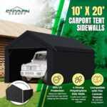Caravan Canopy Sidewalls Only for Carport, Car Garage Tent & Shed, Domain, 10 x 20 Ft, Black - Image 2