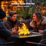 Ciays 32Inch Propane Fire Pit Table, 50,000 BTU Outdoor Gas Fire Pit Table CSA-Certified for Outside Patio with Removable Lid and Lava Rocks, Smoke-Free Burning, Parties, Backyard, Garden - Image 7