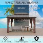 Yardsight Hardtop Gazebo 10' x 10', Outdoor Aluminum Frame Galvanized Steel Double Roof Pavilion with Netting and Shaded Curtains, Permanent Metal Pergolas for Patio, Backyard, Deck and Lawns. - Image 5