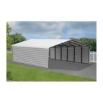 Arrow 2-Sided 20x29x9 Galvanized Steel Carport Kit - Eggshell (CPH202909ECL2) - Image 3
