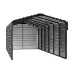 Arrow 3-Sided 10x29x7 Galvanized Steel Carport Kit - Charcoal (CPHC102907ECL3)