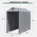 Flamaker Storage Shed 6' x 3' Metal Frame Outdoor Waterproof Carport Shelter with Rollup & Zipper Door Garage Tent for Bike, Motorcycle, Firewood - Image 7